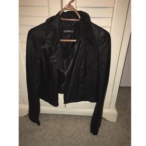 Express faux leather black jacket SzL